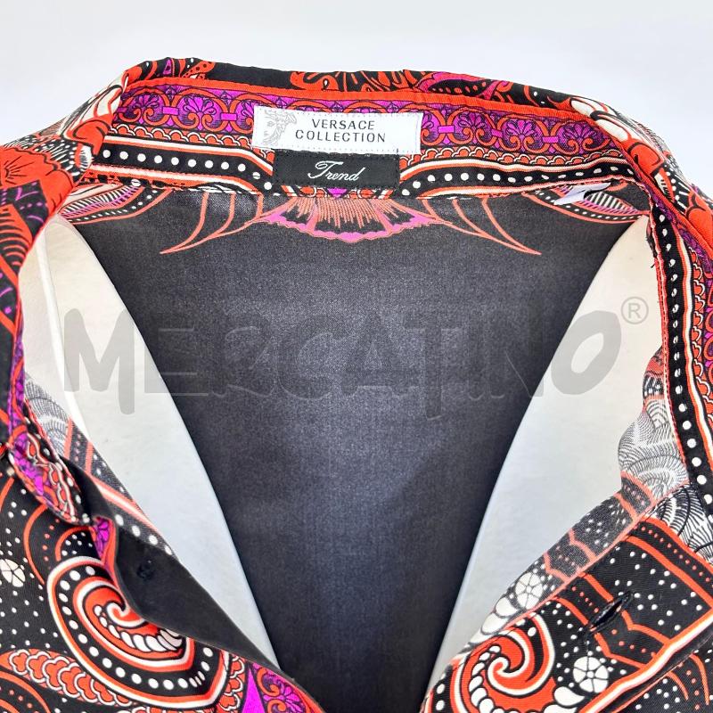 CAMICIA UOMO VERSACE COLLECTION NERA ARANCIO VIOLA 100%SETA | Mercatino dell'Usato Chiampo 2