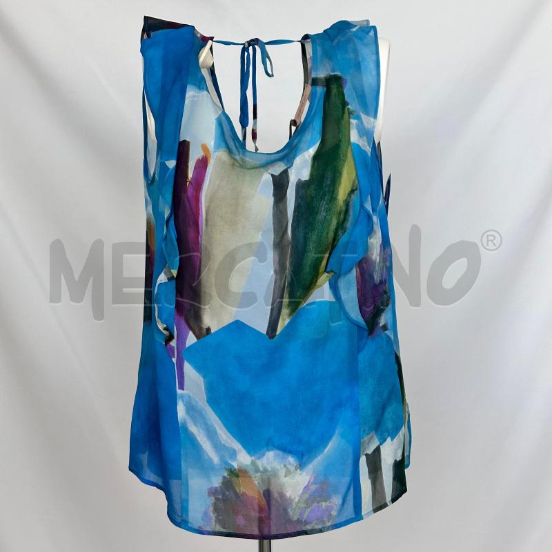 CANOTTA DONNA DOPPIA VELO FANTASIA SFUM VETRDE BLU +SOTTOVEST | Mercatino dell'Usato Chiampo 1