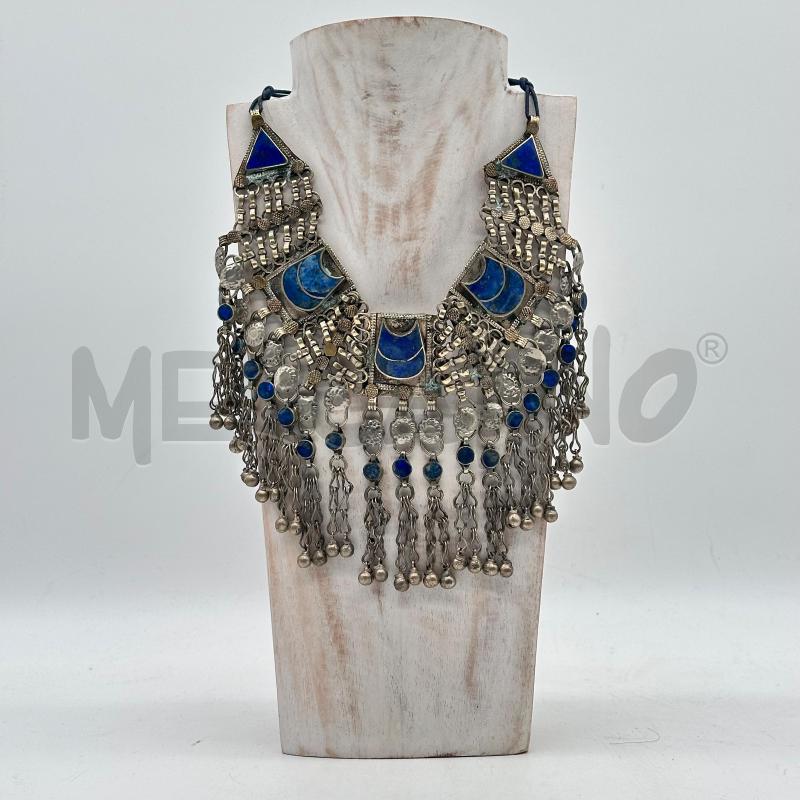 COLLANA ARGENTATA PIETRE BLU FRANGE  | Mercatino dell'Usato Chiampo 1