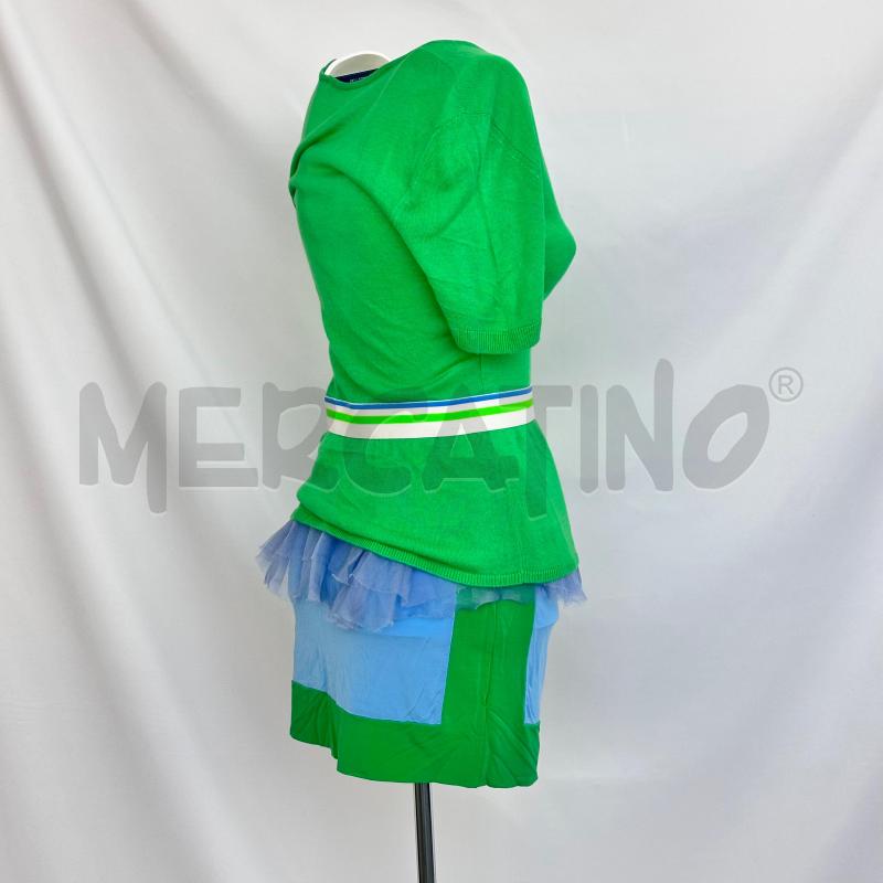 COMPLETO DONNA NORMALUISA MAGLINA VERDE RIGHE ELAST BIA AZZ VELO AZZ TRAF+GONNA TESS PART | Mercatino dell'Usato Chiampo 3