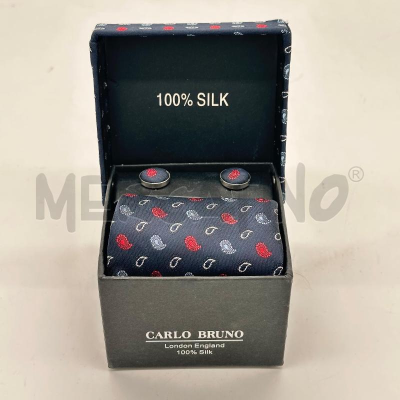 CRAVATTA CARLO BRUNO BLU GOCCE BIA ROSSE GEMELLI | Mercatino dell'Usato Chiampo 2
