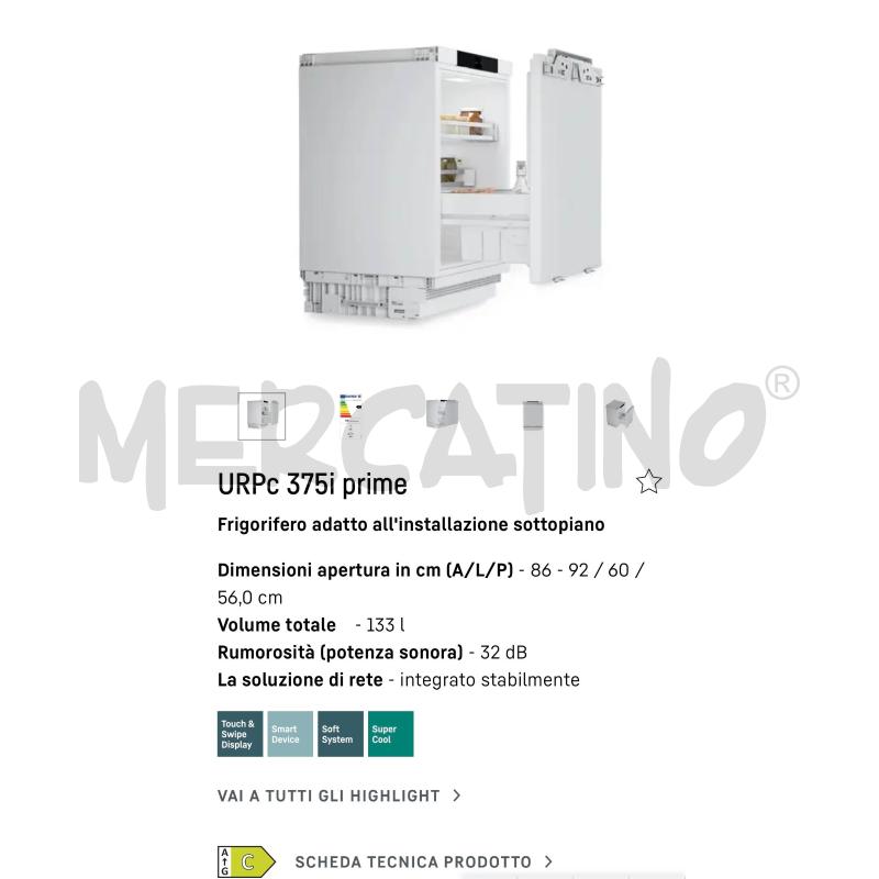 FRIGO LIEBHERR NUOVO INCASSO URPC 375I PRIME 133 L | Mercatino dell'Usato Chiampo 1