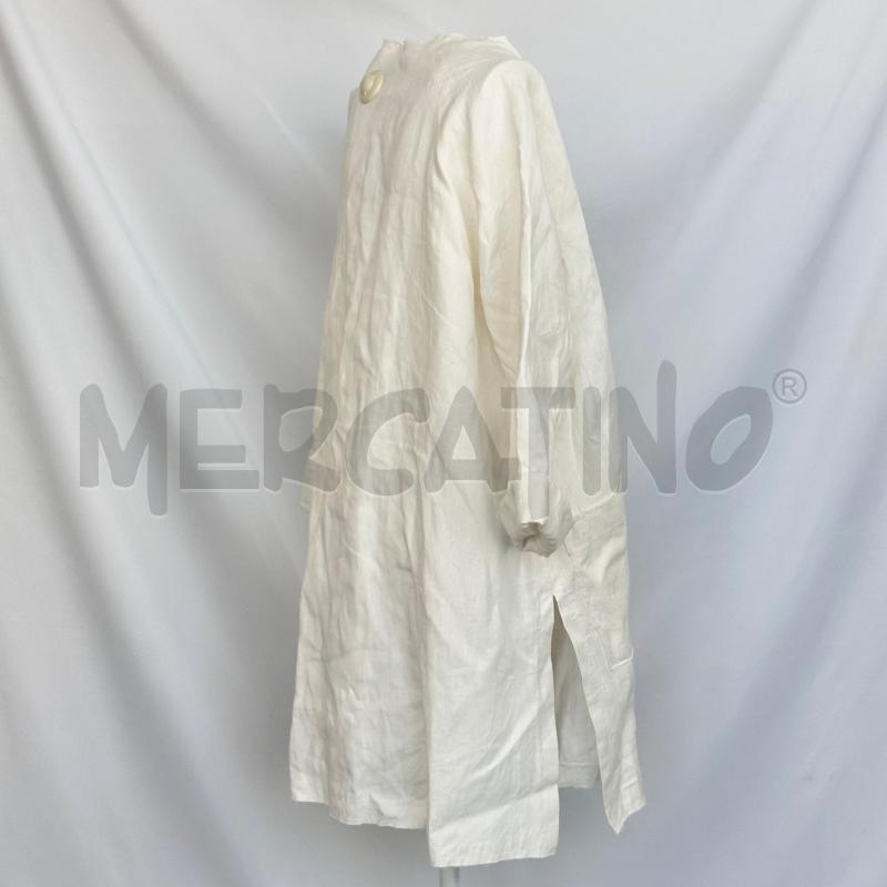 GIACCA DONNA PIETRO PIANFORINI LINO BIANCA LUNGA TASCHE FRANG | Mercatino dell'Usato Chiampo 3