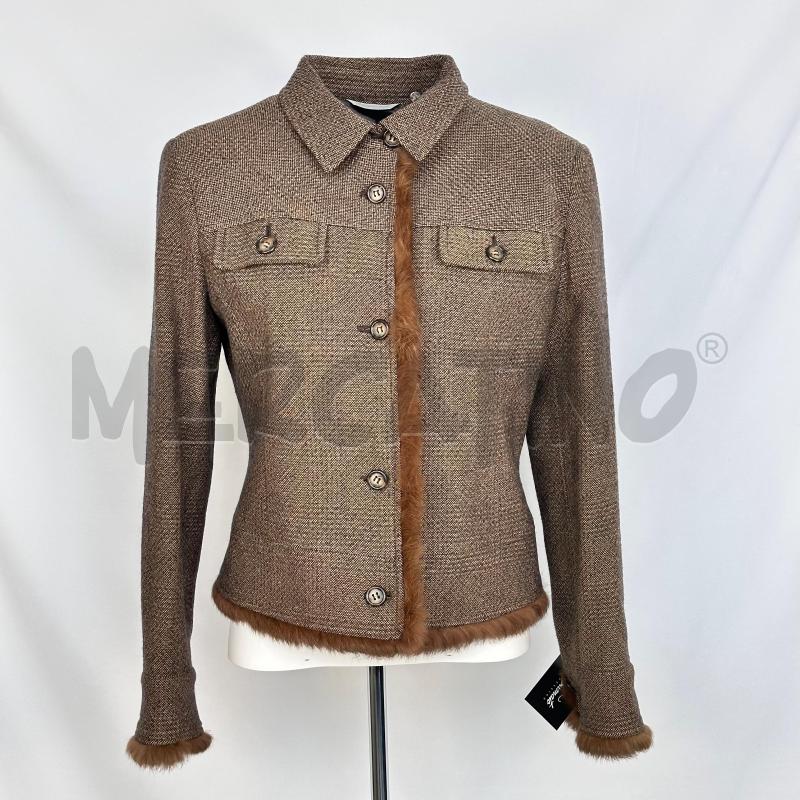 GIACCA DONNA SPORTMAX MARR QUADRI INF BORDO PELL TASCHINE | Mercatino dell'Usato Chiampo 1