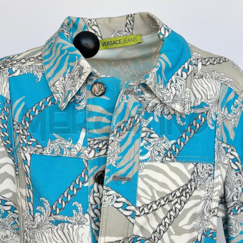 GIACCA UOMO VERSACE JEANS GRIGIA TURCHESE STAMPA CATENA  | Mercatino dell'Usato Chiampo 2
