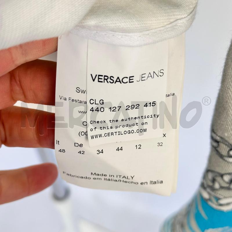 GIACCA UOMO VERSACE JEANS GRIGIA TURCHESE STAMPA CATENA  | Mercatino dell'Usato Chiampo 3