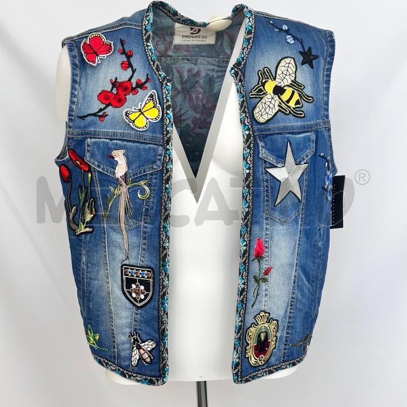 GILET DONNA PROGRESS LUXORY JEANS TOPPE CUCIT VARIE FIGURE | Mercatino dell'Usato Chiampo 1