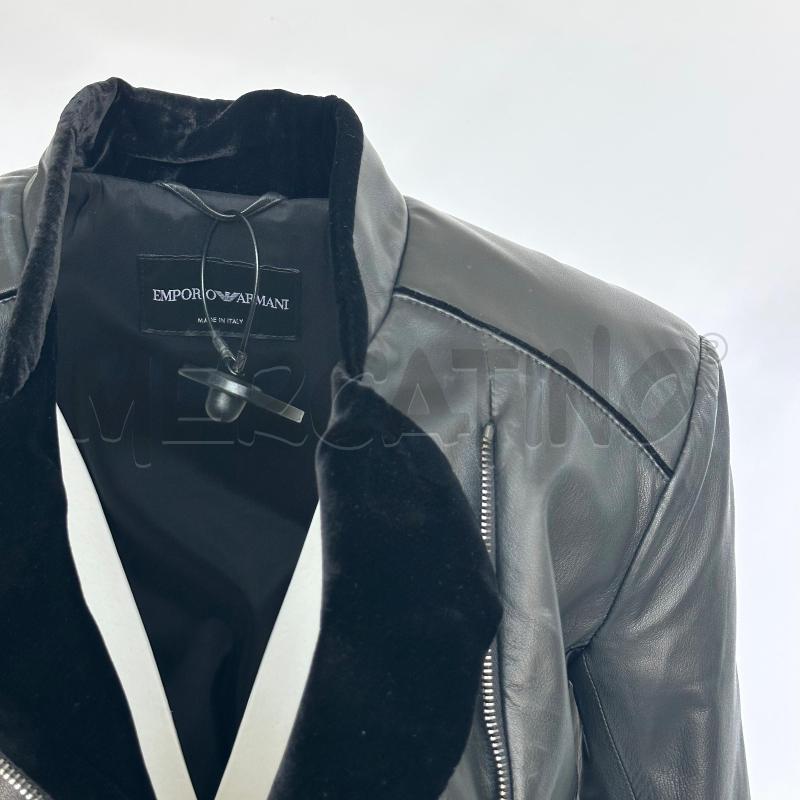 GIUBBINO DONNA EMPORIO ARMANI PELLE NERO INTERNO VELLUTO | Mercatino dell'Usato Chiampo 2