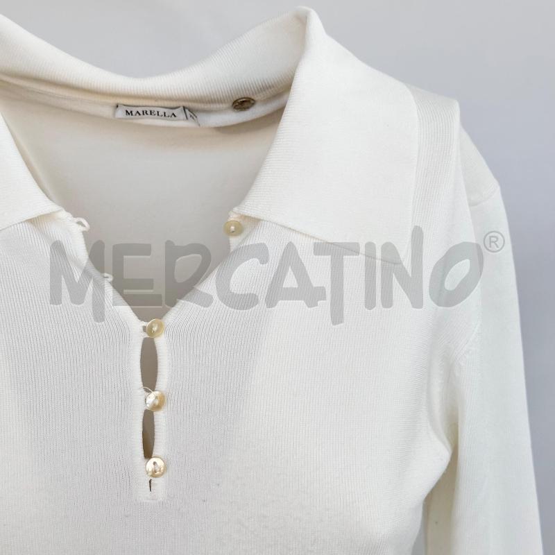 MAGLIA DONNA MARELLA BIANCA COSTE SCOLLO BOTT TRAF | Mercatino dell'Usato Chiampo 2