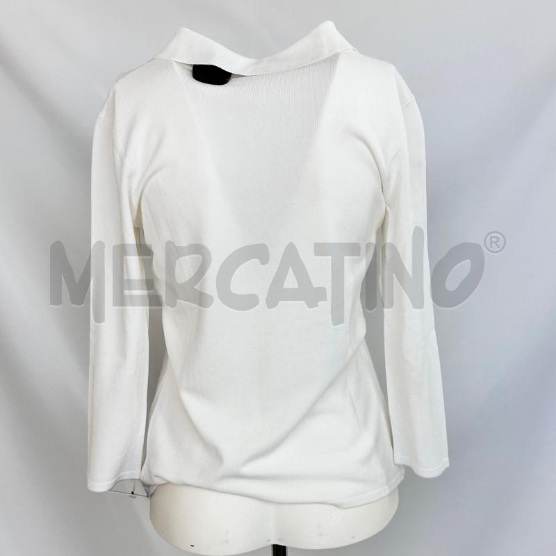 MAGLIA DONNA MARELLA BIANCA COSTE SCOLLO BOTT TRAF | Mercatino dell'Usato Chiampo 3