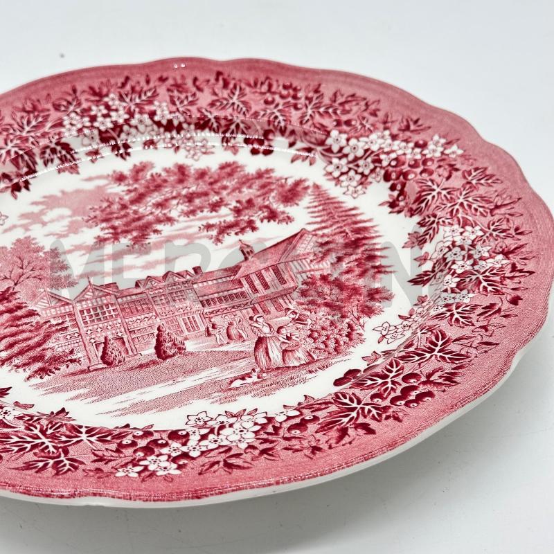 PIATTO MERRIE ENGLAND BRAMALL HALL BIANCO ROSA | Mercatino dell'Usato Chiampo 3