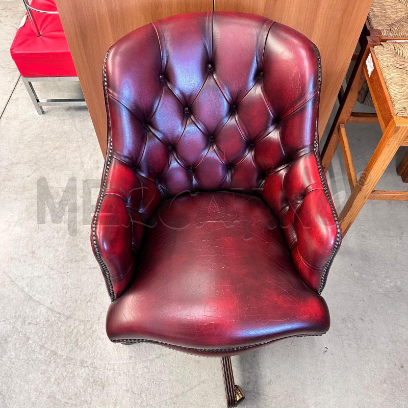 POLTRONA UFFICIO CHESTERFIELD BORDEAUX BORCHIE RUORE | Mercatino dell'Usato Chiampo 2