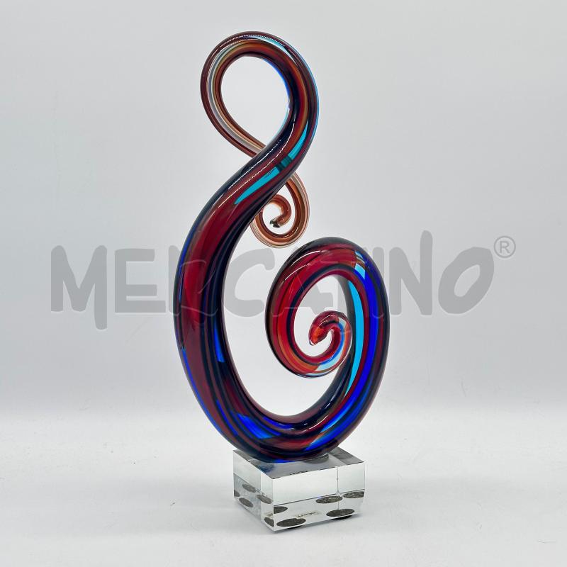 RICCIOLO VETRO FADE GRANDE ROSSO BLU BASE TRAP | Mercatino dell'Usato Chiampo 1