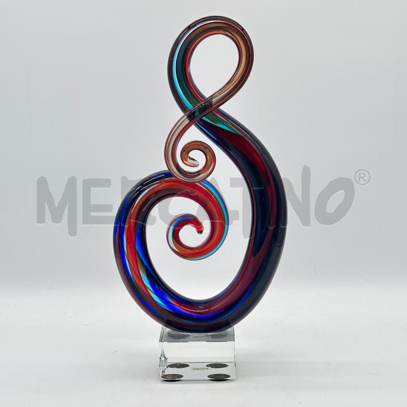 RICCIOLO VETRO FADE GRANDE ROSSO BLU BASE TRAP | Mercatino dell'Usato Chiampo 2