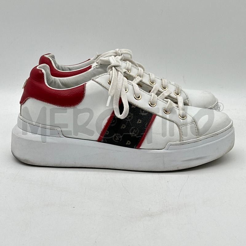 SCARPE DONNA POLLINI SNEACKERS BIANCHE CAV ROSSA STRISCIA ROSSA NERA P | Mercatino dell'Usato Chiampo 1