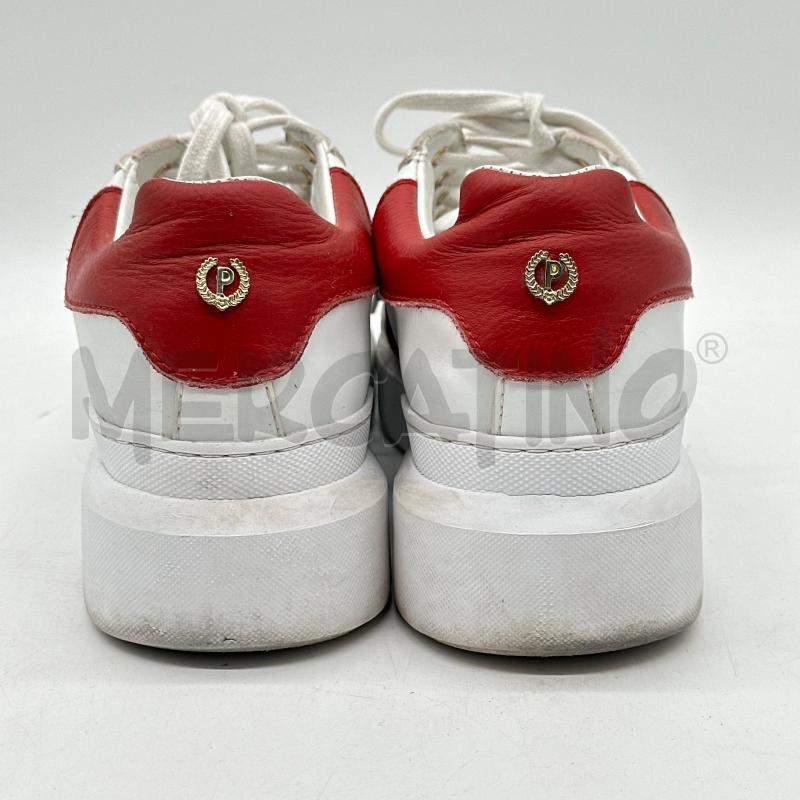 SCARPE DONNA POLLINI SNEACKERS BIANCHE CAV ROSSA STRISCIA ROSSA NERA P | Mercatino dell'Usato Chiampo 3