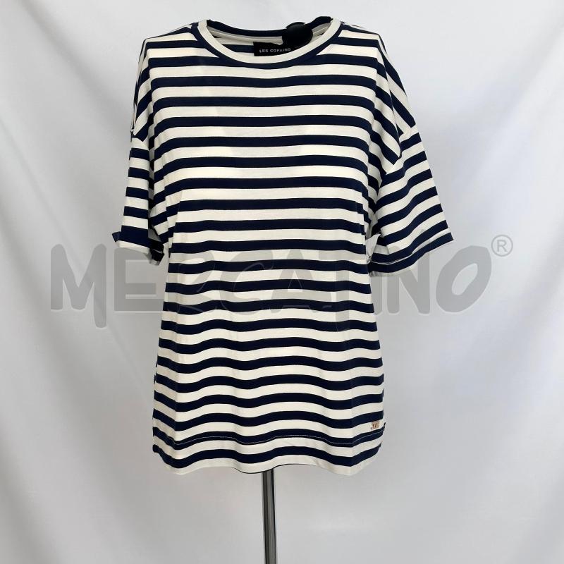T SHIRT DONNA LES COPAINS STRISCE PANNA BLU  | Mercatino dell'Usato Chiampo 1