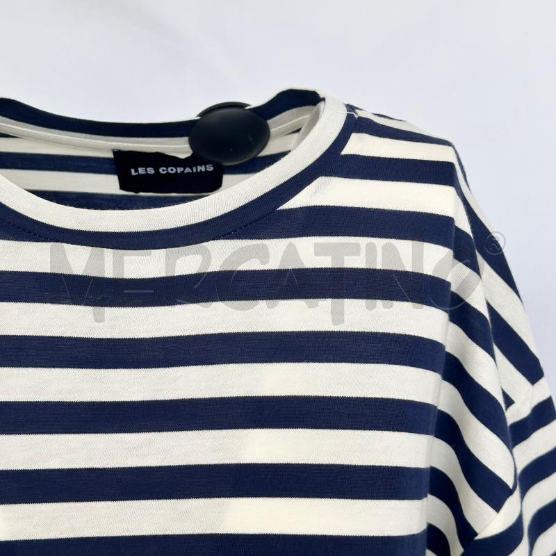 T SHIRT DONNA LES COPAINS STRISCE PANNA BLU  | Mercatino dell'Usato Chiampo 2