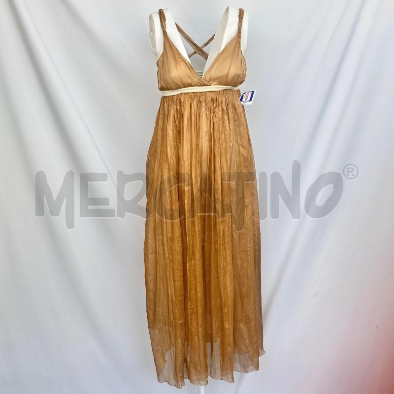 VESTITO DONNA L'ORO DI SETA DRESS VELO DORATO MANN TOP ARR SPALLINE INTREC DOPPIOVELO  | Mercatino dell'Usato Chiampo 1