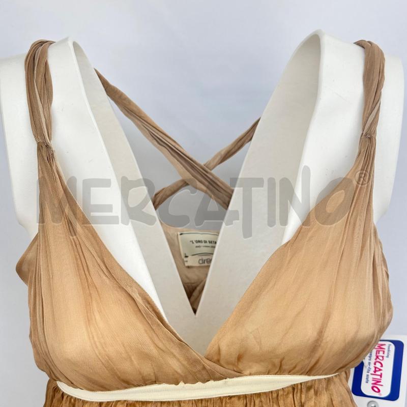 VESTITO DONNA L'ORO DI SETA DRESS VELO DORATO MANN TOP ARR SPALLINE INTREC DOPPIOVELO  | Mercatino dell'Usato Chiampo 2