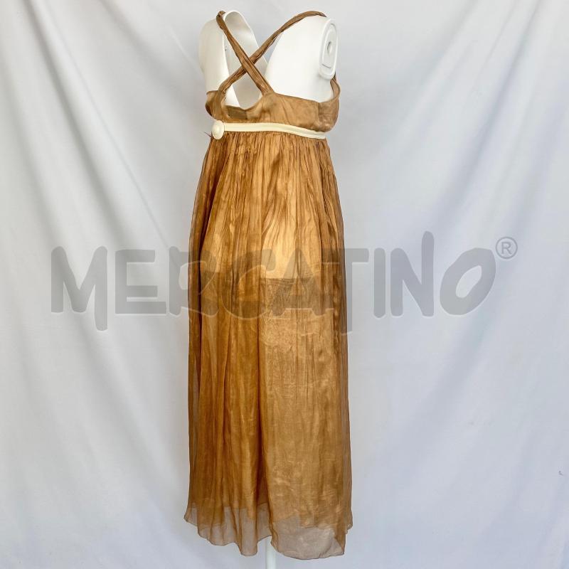VESTITO DONNA L'ORO DI SETA DRESS VELO DORATO MANN TOP ARR SPALLINE INTREC DOPPIOVELO  | Mercatino dell'Usato Chiampo 3