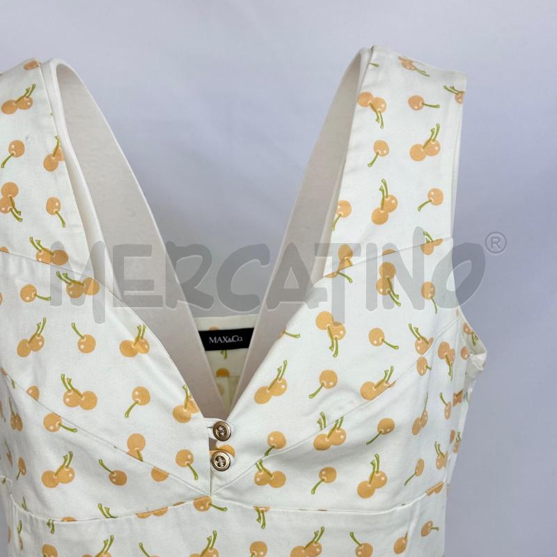 VESTITO DONNA MAX CO BIANCO CILIEGIE GIALLE ALCUNE SFUM ROSSE SMANIC CUCIT DUE BOT TOP | Mercatino dell'Usato Chiampo 2