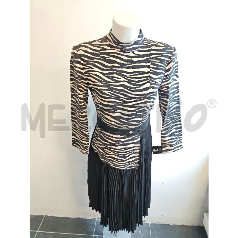 ABITO D ALC ANIMALIER BEIGE NERO FONDO  A PIEGHE  | Mercatino dell'Usato Verona fiera 1
