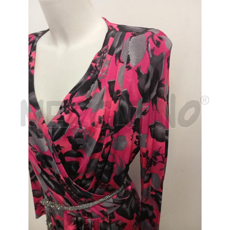 ABITO D BLUMARINE FUCSIA FANTASIA GRIGIA +CINT PERLINE  | Mercatino dell'Usato Verona fiera 2