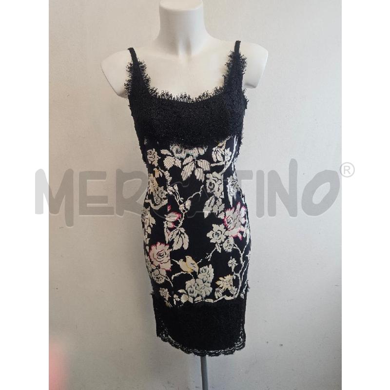 ABITO D DIANE VON FURSTENBERG FIORI BEIGE PIZZO NEROP  | Mercatino dell'Usato Verona fiera 1