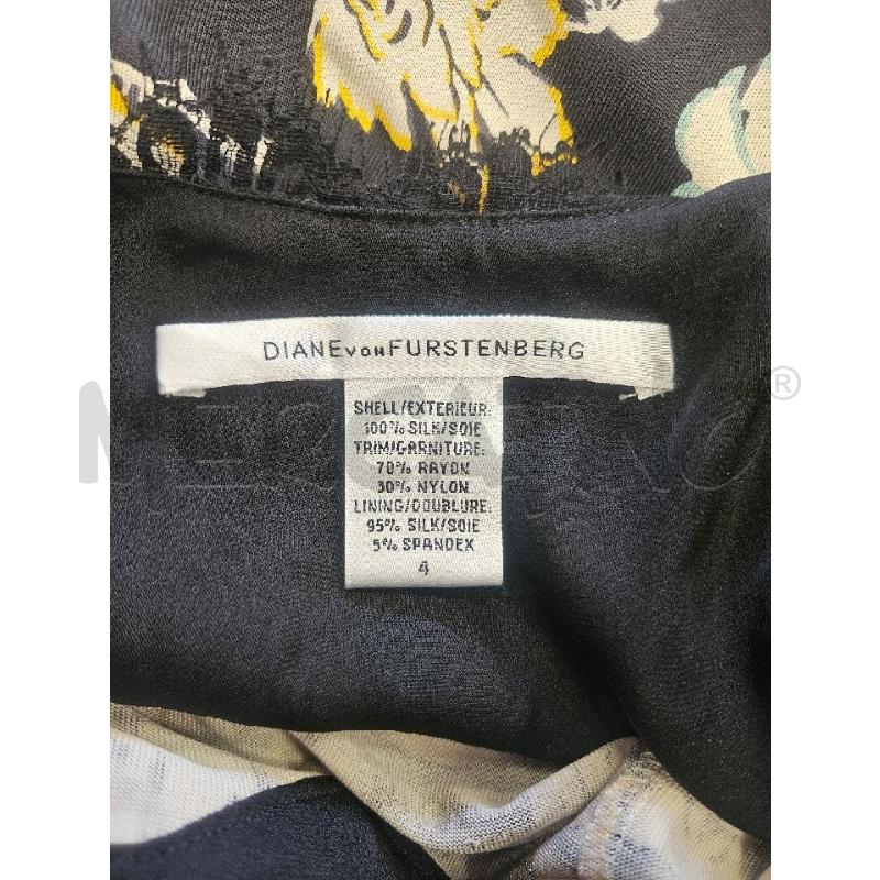 ABITO D DIANE VON FURSTENBERG FIORI BEIGE PIZZO NEROP  | Mercatino dell'Usato Verona fiera 4