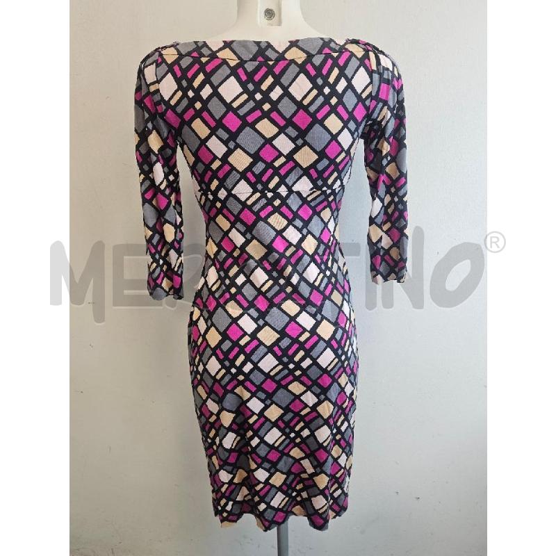 ABITO D DIAN VON FURSTENBERG GEOMETRICO FUCSIA GRI  | Mercatino dell'Usato Verona fiera 3