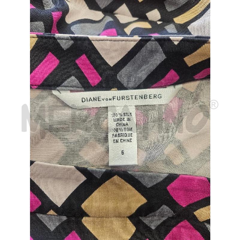 ABITO D DIAN VON FURSTENBERG GEOMETRICO FUCSIA GRI  | Mercatino dell'Usato Verona fiera 4