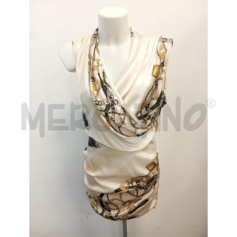 ABITO D ELISABETTA FRANCHI BEIGE STAMPA CATENE | Mercatino dell'Usato Verona fiera 1