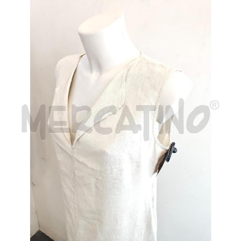 ABITO D ETRO LUNGO LINO BEIGE INSERTI RICAMI E SPACCHI LATERALI  | Mercatino dell'Usato Verona fiera 3