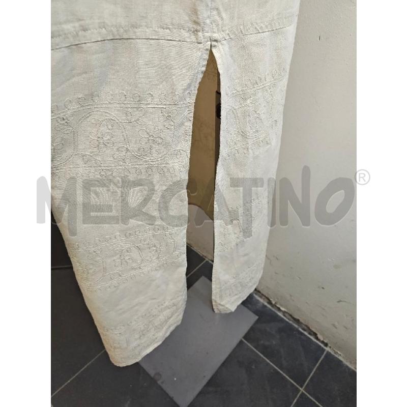 ABITO D ETRO LUNGO LINO BEIGE INSERTI RICAMI E SPACCHI LATERALI  | Mercatino dell'Usato Verona fiera 4