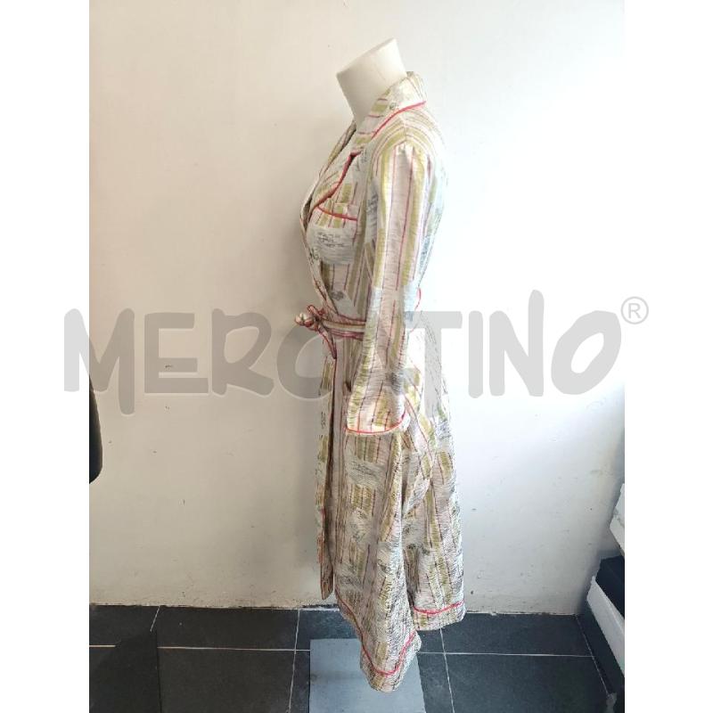 ABITO D GENNY VERDE ARGENTATO ROSSO STAMPA RIGHE FRANCOBOLLI  | Mercatino dell'Usato Verona fiera 2