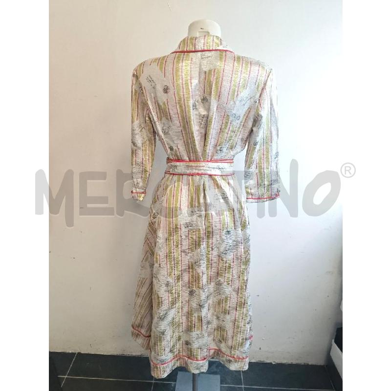 ABITO D GENNY VERDE ARGENTATO ROSSO STAMPA RIGHE FRANCOBOLLI  | Mercatino dell'Usato Verona fiera 3