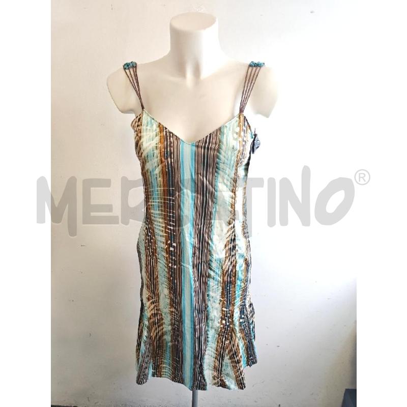 ABITO D JUST CAVALLI AZZURRO MARRONE RIGHE E FOGLIE  | Mercatino dell'Usato Verona fiera 1