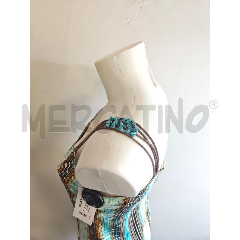 ABITO D JUST CAVALLI AZZURRO MARRONE RIGHE E FOGLIE  | Mercatino dell'Usato Verona fiera 3