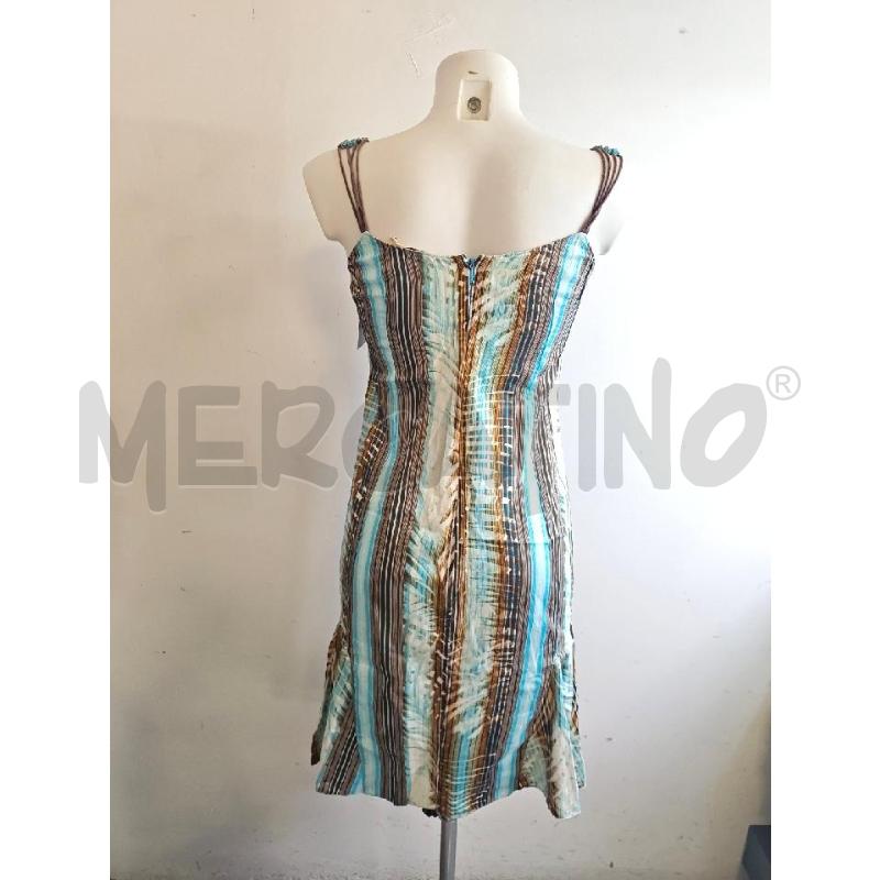 ABITO D JUST CAVALLI AZZURRO MARRONE RIGHE E FOGLIE  | Mercatino dell'Usato Verona fiera 4