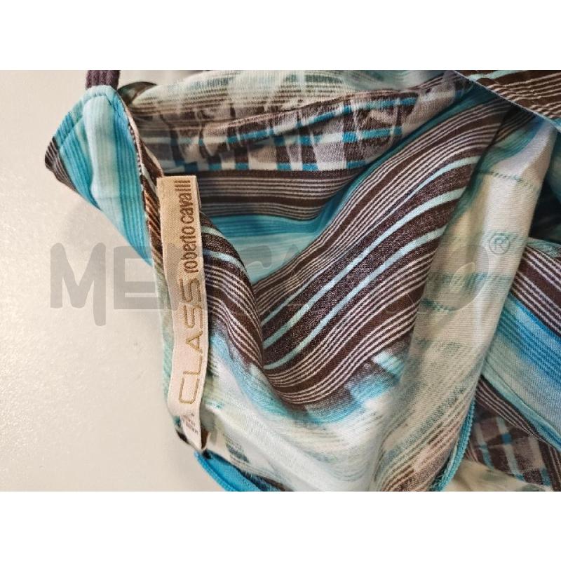 ABITO D JUST CAVALLI AZZURRO MARRONE RIGHE E FOGLIE  | Mercatino dell'Usato Verona fiera 5