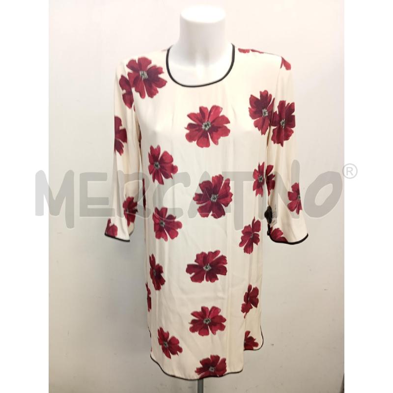 ABITO D MANILA GRACE BEIGE FIORI BORDEAUX  | Mercatino dell'Usato Verona fiera 1