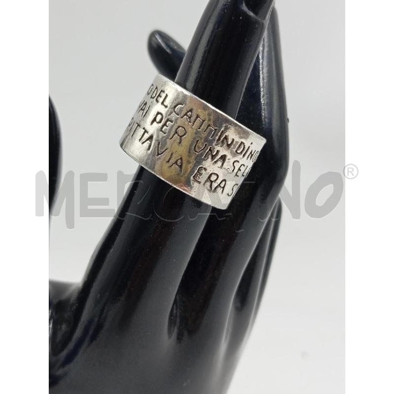 ANELLO D FRASE DIVINA COMMEDIA INFERNO MET CROMO  | Mercatino dell'Usato Verona fiera 1