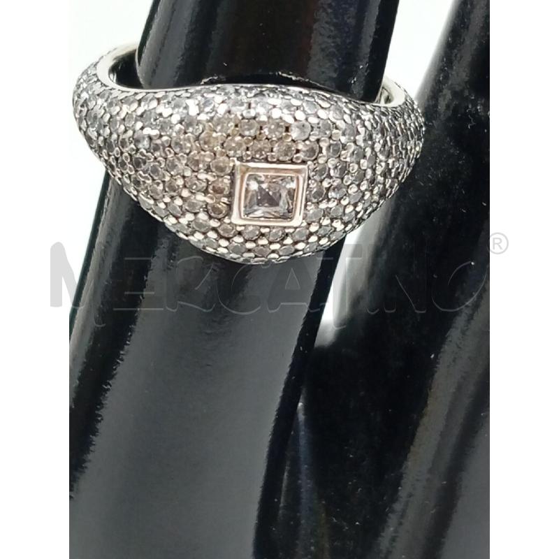 ANELLO D PANDORA PAVE SQUARE COCKTAIL MET CROMO | Mercatino dell'Usato Verona fiera 2