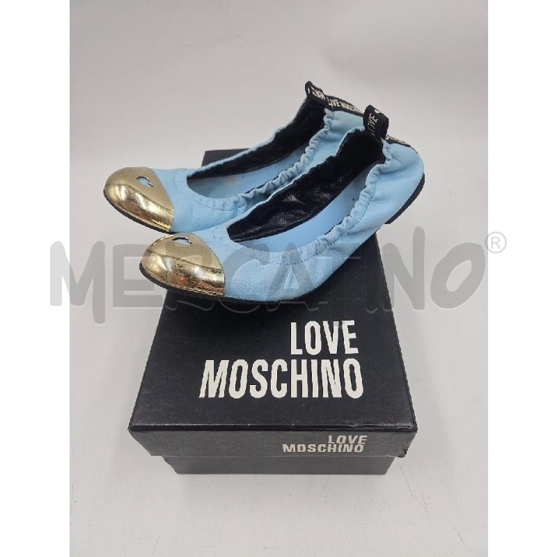 BALLERINA LOVE MOSCHINO AZZURRE PUNTA DORATA CUORE  | Mercatino dell'Usato Verona fiera 1