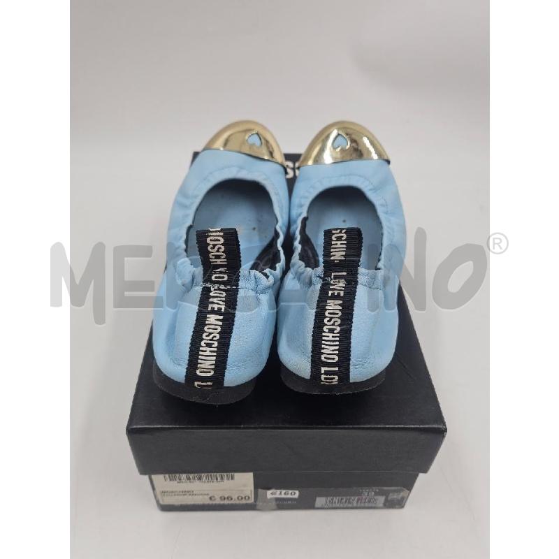 BALLERINA LOVE MOSCHINO AZZURRE PUNTA DORATA CUORE  | Mercatino dell'Usato Verona fiera 3