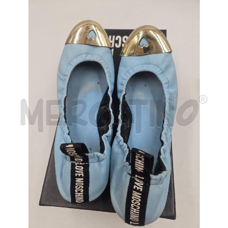 BALLERINA LOVE MOSCHINO AZZURRE PUNTA DORATA CUORE  | Mercatino dell'Usato Verona fiera 4