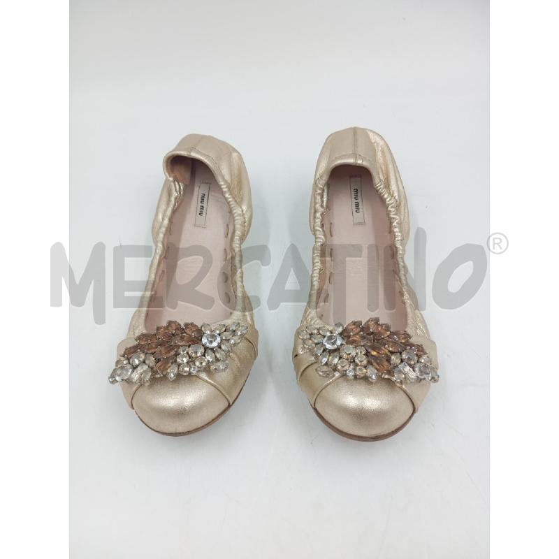 BALLERINA MIU MIU DORATE APPLICAZIONE STRASS | Mercatino dell'Usato Verona fiera 2