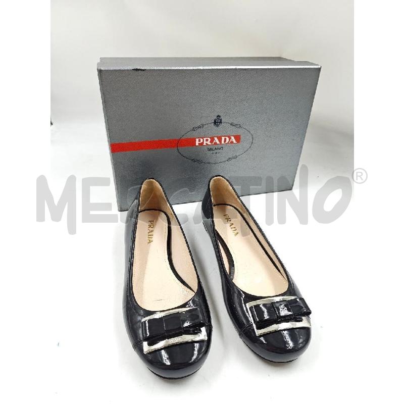BALLERINA  D  PRADA FIOCCO DAVANTI IN VERNICE NERAFIOCCO  | Mercatino dell'Usato Verona fiera 1