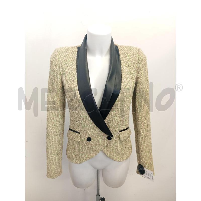 BLAZER DONNA PINKO TWEED VERDE REVER SATIN NERO  | Mercatino dell'Usato Verona fiera 1